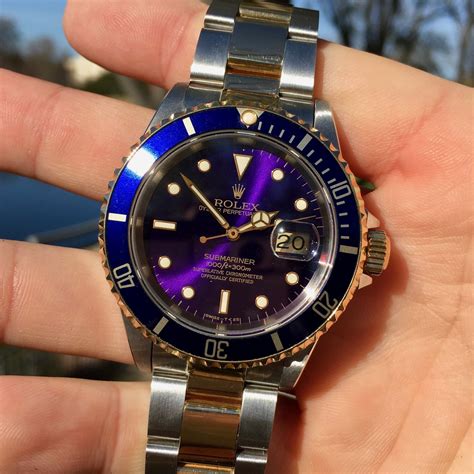 Rolex Submariner Date 16613 Purple Dial Steel & 18 Kt Gold